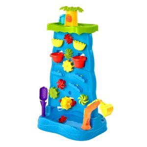 sand and water table for toddlers, double sided kids activity waterfall playset with 37pcs accessories, kids activity sensory table, outdoor summer sand water play table for 3+ years boys girls