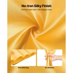 satin chair sashes bows, 100pcs chair ribbon ties back sash, 7 x 108 inch, gold wedding reception decoration, for wedding ceremony baby shower party events banquet chair cover decoration