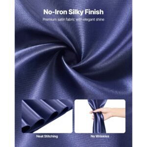 satin chair sashes bows, 50pcs chair ribbon ties back sash, 7 x 108 inch, navy blue wedding reception decoration, for wedding ceremony baby shower party events banquet chair cover decoration