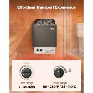 sauna heater, 2kw ac 120v electric sauna stove, dry steam bath saunas stove with pre drilled bracket, fit 52.9 to 88.2 cu.ft saunas rooms, steam bath stoves for home, commercial, leisure venues