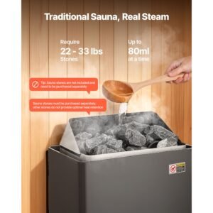 sauna heater, 2kw ac 120v electric sauna stove, dry steam bath saunas stove with pre drilled bracket, fit 52.9 to 88.2 cu.ft saunas rooms, steam bath stoves for home, commercial, leisure venues