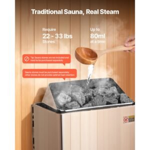 sauna heater, 4.5kw 240v electric sauna stove, dry steam bath saunas stove with pre drilled bracket, fit 105 to 210 cu.ft saunas rooms, steam bath stoves for home, commercial, leisure venues