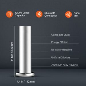 scent air machine for home, 120ml bluetooth smart cold air diffuser, 1000sq.ft waterless essential oil scent air diffuser, floor standing aromatherapy machine for spa, yoga, home, office, hotel