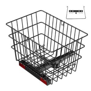 scooter rear basket, heavy duty metal wire basket with handle, spacious cargo basket, works with 1 inch receiver, compatible with most golden, drive & pride mobility scooter