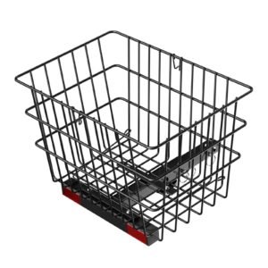 scooter rear basket, heavy duty metal wire basket with handle, spacious cargo basket, works with 1 inch receiver, compatible with most golden, drive & pride mobility scooter