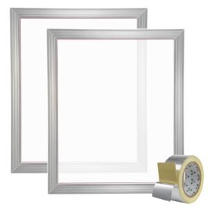 Screen Printing Kit, 2 Pieces Aluminum Silk Screen Printing Frames, 20x24inch Silk Screen Printing Frame with 230 Count Mesh, High Tension Nylon Mesh and Sealing Tape for T-shirts DIY Printing