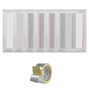 Screen Printing Kit, 6 Pieces Aluminum Silk Screen Printing Frames, 10x14inch Silk Screen Printing Frame with 110 Count Mesh, High Tension Nylon Mesh and Sealing Tape for T-shirts DIY Printing