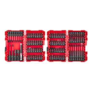 screwdriver bit set, 101 piece, magnetic phillips, pozidriv, slotted, square, torx, hex bits, hex nut sockets, extension rod with storage case, high strength s2 alloy steel, blackened finish