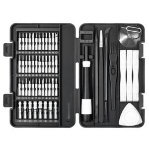 screwdriver set, 59 piece small precision screwdriver set with phillips, flat head, torx, pentalobe bits, tweezer for men, mini cleaning repair tool kit for iphone, macbook, laptop, computer