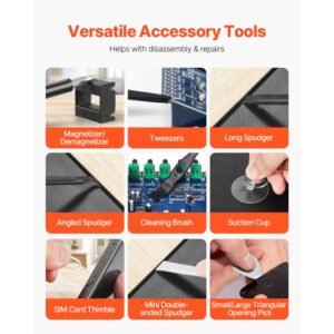 screwdriver set, 59 piece small precision screwdriver set with phillips, flat head, torx, pentalobe bits, tweezer for men, mini cleaning repair tool kit for iphone, macbook, laptop, computer