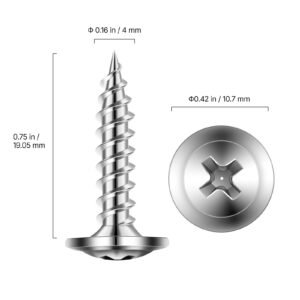 screws, #8 x 3/4 inch length self drilling drywall to wood screw, all purpose high hardness stainless steel wall anchors with a phillips drill bit, cross slot for home renovation(300 per box)