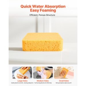 scrub sponge, 6 pack non scratch cleaning sponges for home, bathroom & more, zero scratch dish scrubber, large household scrubbing sponges, friendly to tiles, marble, glass and other surfaces