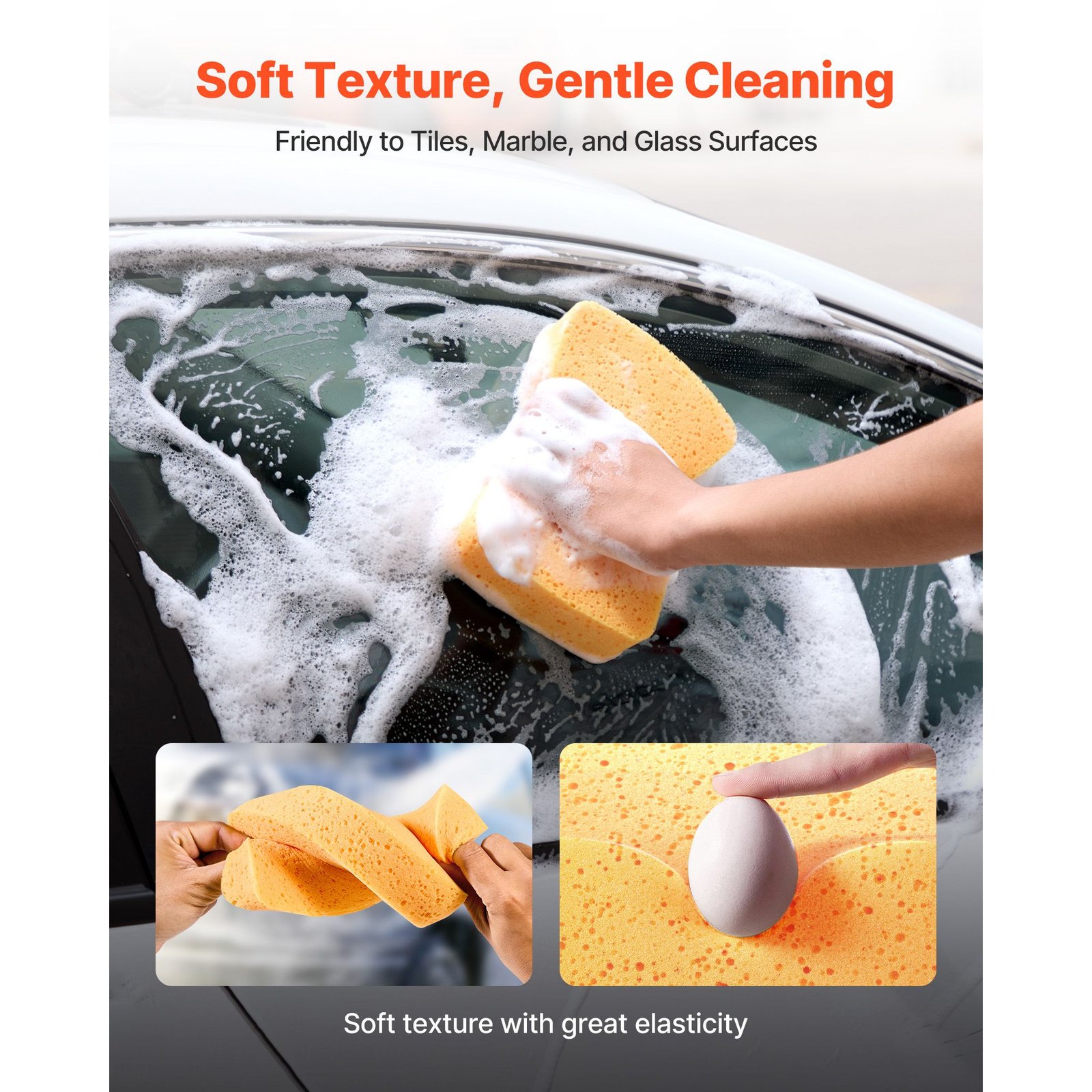 scrub sponge, 6 pack non scratch cleaning sponges for home, bathroom & more, zero scratch dish scrubber, large household scrubbing sponges, friendly to tiles, marble, glass and other surfaces