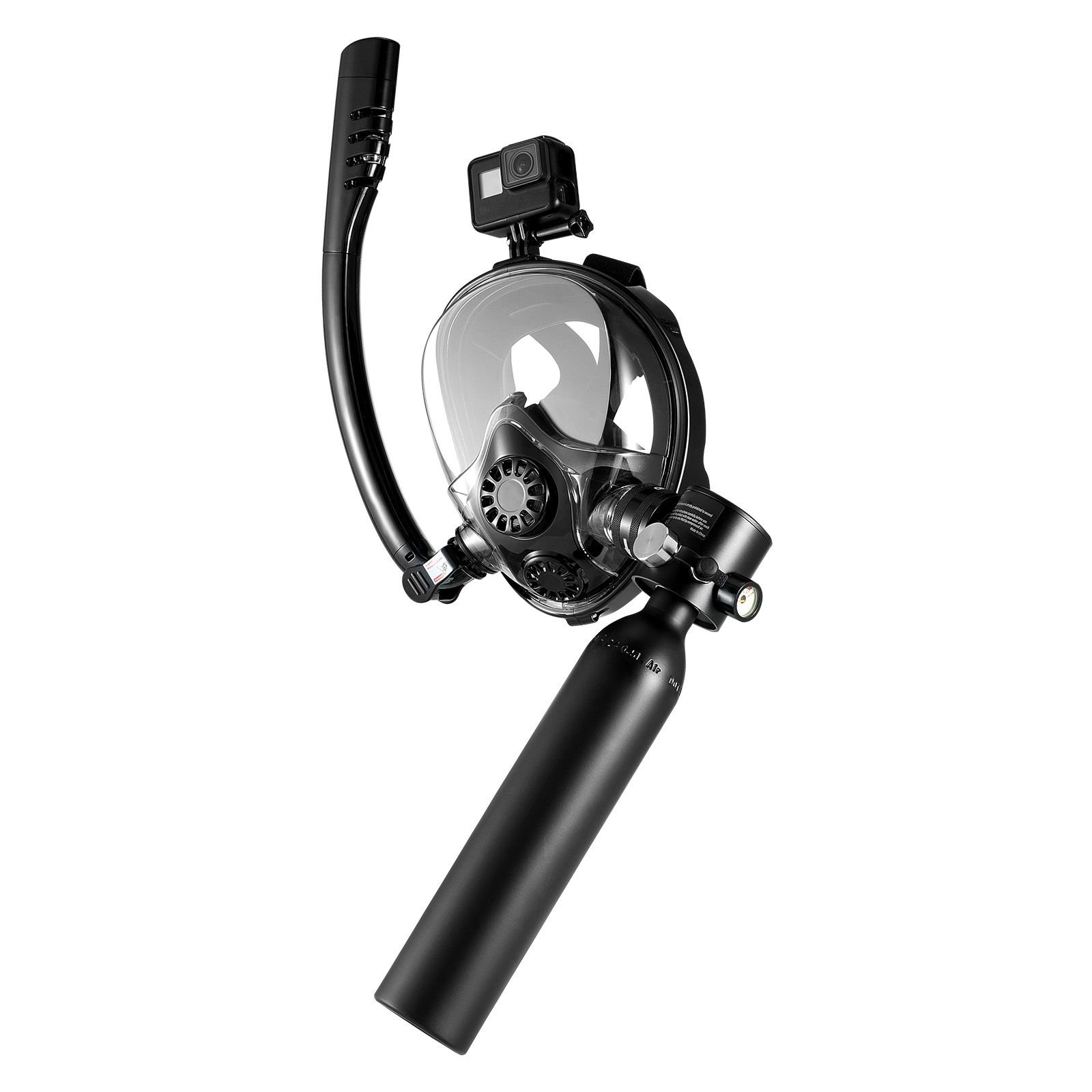 scuba tank, 0.5l portable scuba diving tank, diving oxygen cylinder supports 5 10 minutes underwater breathing, 98.43 ft diving depth, lung tank kit with snorkel mask for underwater exploration