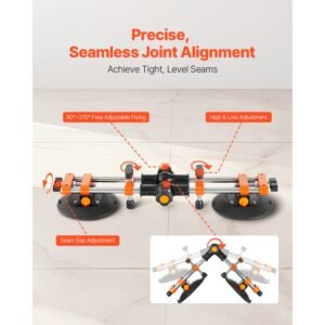 seamless seam setter, 2 packs granite seam setter with 6 in vacuum suction cups, seam joiner for seam joining & leveling, 90° 120° adjustable, countertop installation tool for tile marble slab
