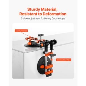 seamless seam setter, 2 packs granite seam setter with 6 in vacuum suction cups, seam joiner for seam joining & leveling, 90° 120° adjustable, countertop installation tool for tile marble slab