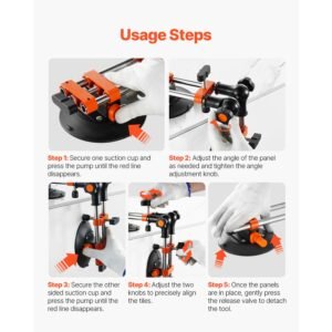 seamless seam setter, 2 packs granite seam setter with 6 in vacuum suction cups, seam joiner for seam joining & leveling, 90° 120° adjustable, countertop installation tool for tile marble slab