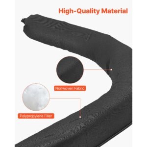 sediment filter sock, dia. 5 in x 10 ft l coverage, erosion control socks with polypropylene filler, flexible & efficient silt fence socks for storm water management, drainage protection