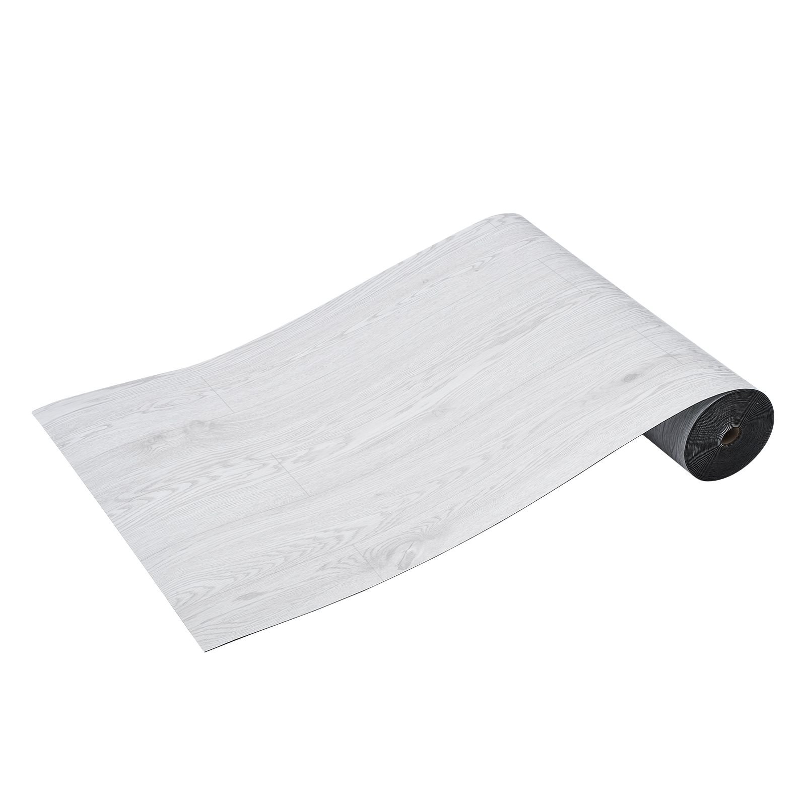 self adhesive vinyl floor tiles 390 x 23.6 inch, 1.5mm thick peel & stick, light gray wood grain diy flooring for kitchen, dining room, bedrooms & bathrooms, easy for home decor