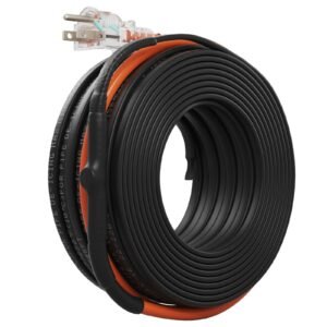 self regulating pipe heating cable, 100 feet 5w/ft heat tape for pipes freeze protection, protects pvc hose, metal and plastic pipe from freezing, 120v