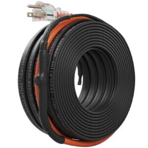 self regulating pipe heating cable, 120 feet 5w/ft heat tape for pipes freeze protection, protects pvc hose, metal and plastic pipe from freezing, 120v
