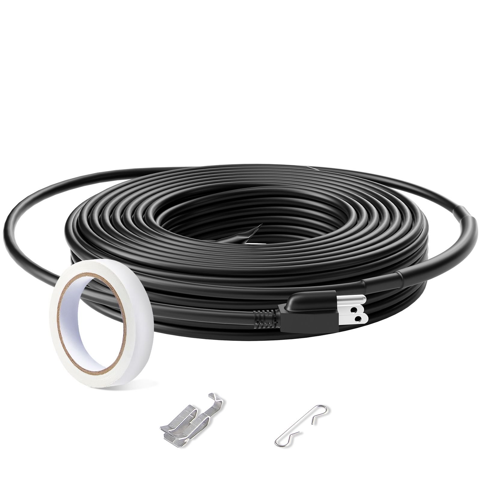 self regulating pipe heating cable, 24ft 5w/ft heat tape for pipes, roof snow melting de icing, gutter and pipe freeze protection