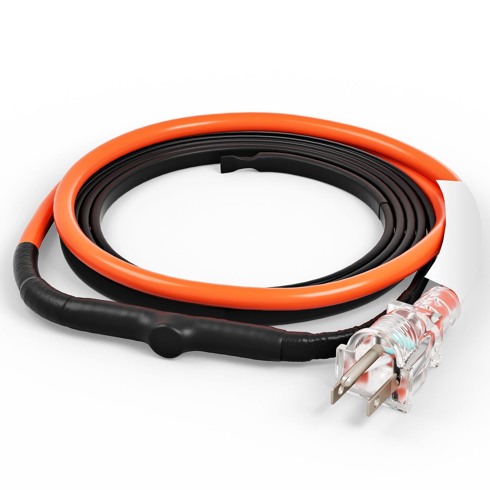 self regulating pipe heating cable, 3ft 5w/ft heat tape for pipes freeze protection, water pipe heat cable with built in thermostat protects pvc hose, metal and plastic pipe from freezing