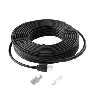 Self-Regulating Pipe Heating Cable, 80FT 5W/FT Heat Tape for Pipes, Roof Snow Melting De-icing, Gutter and Pipe Freeze Protection
