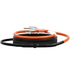 self regulating pipe heating cable, 9ft 5w/ft heat tape for pipes freeze protection, water pipe heat cable with built in thermostat protects pvc hose, metal and plastic pipe from freezing