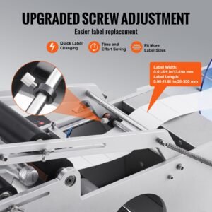 semi automatic round labeling machine, 20 50pcs/min, electric bottle label applicator for round bottles, round bottle labeler suitable for bottle diameter 0.78 4.72 inches (with pressing bar)