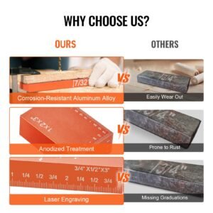 setup blocks woodworking tools, 16 piece, precision height gauge block set, with clearly laser engraved size markings and storage case, aluminum setup bars for router and table saw accessories