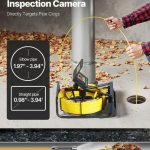 sewer camera 30m cable pipeline inspection camera 11cm tft lcd monitor pipe camera screen waterproof ip68 duct inspection camera with 6pcs leds 8500mah lithium battery, dvr function, 30m