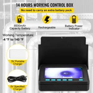 sewer camera, 66ft/20m 4.3" pipe drain inspection camera with dvr function & snake cable, waterproof ip68 borescope w/led lights, industrial endoscope for home wall duct drain pipe plumbing