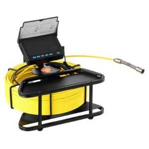 Sewer Camera, 98 ft/30m, 4.3" Drain Inspection Camera, IP68 Waterproof Snake Plumbing Camera with Lights - 6 Adjustable LEDs, 4500mAh Battery & 16GB Card for Sewer Line Duct Pipes