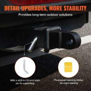 shackle hitch receiver, fits 2" receivers, 52900 lbs breaking strength, heavy duty towing accessories with trailer hitch lock pin for trucks, jeeps, off road vehicle recovery, aluminum alloy