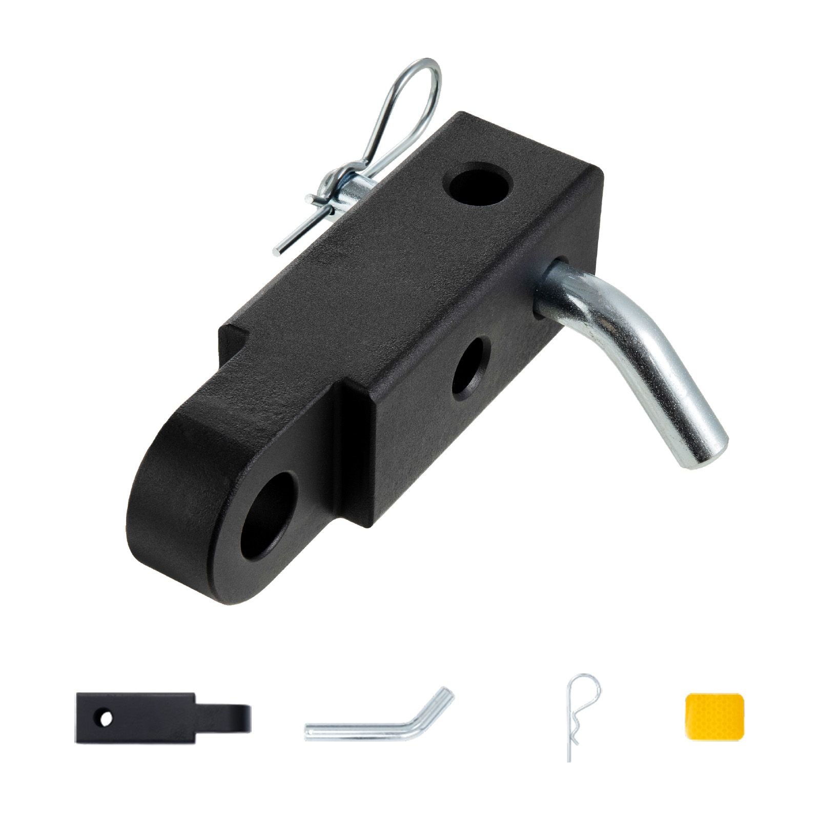 shackle hitch receiver, fits 2" receivers, 52900 lbs breaking strength, heavy duty towing accessories with trailer hitch lock pin for trucks, jeeps, off road vehicle recovery, aluminum alloy