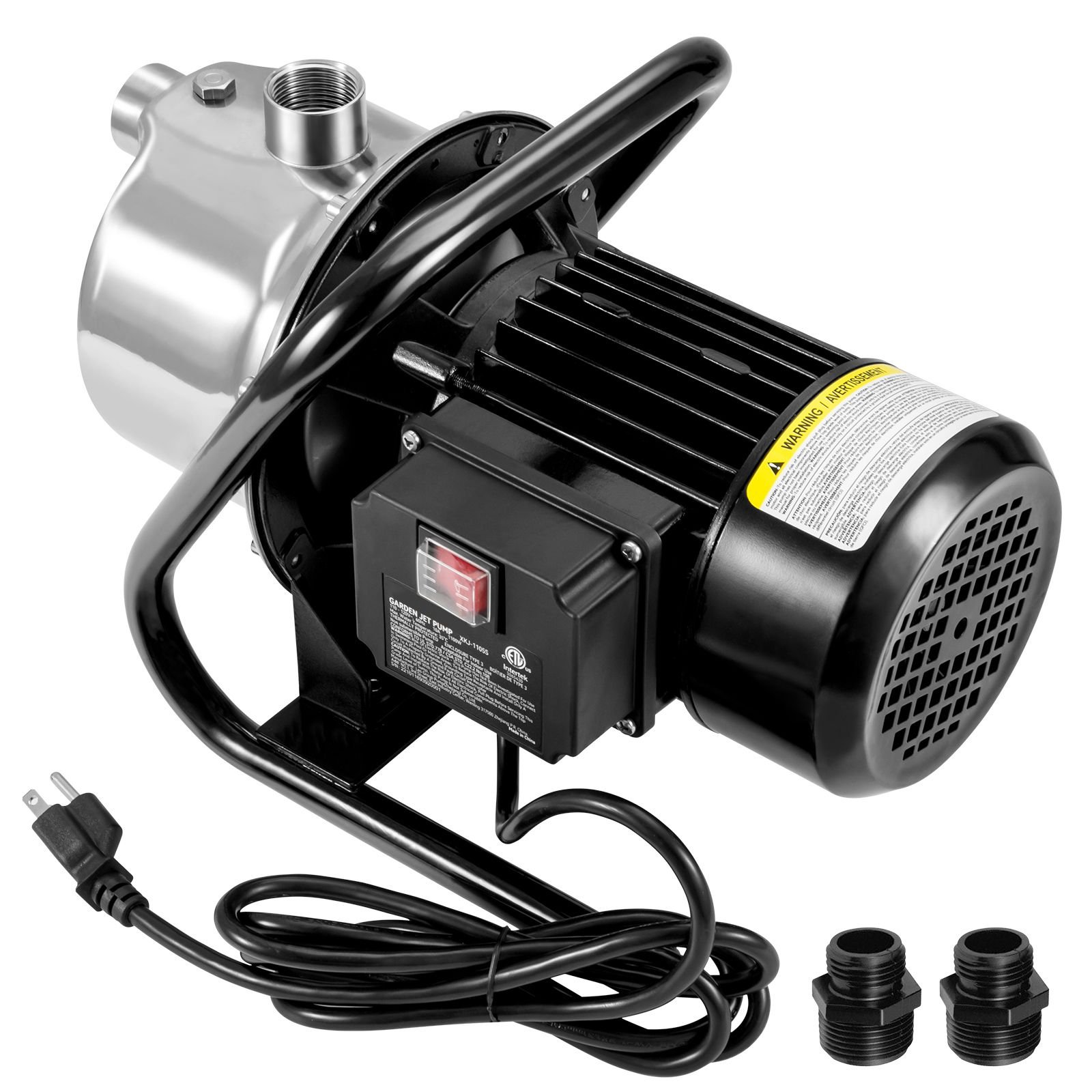 shallow well pump, 1.5 hp 115v, 1200 gph 164 ft height, 87 psi max pressure, portable stainless steel sprinkler booster jet pumps for garden lawn irrigation system, lake fountain, water transfer