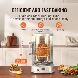 shawarma grill machine, vertical chicken shawarma cooker machine countertop, electric stainless steel broiler gyro rotisserie oven doner kebab machine, for home restaurant kitchen parties