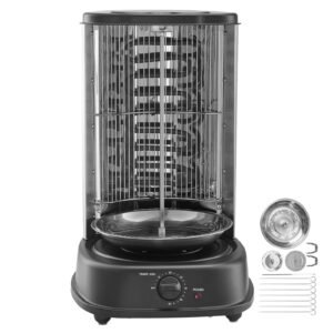 Shawarma Grill Machine, Vertical Chicken Shawarma Cooker Machine Countertop, Electric Stainless Steel Broiler Gyro Rotisserie Oven Doner Kebab Machine, for Home Restaurant Kitchen Parties