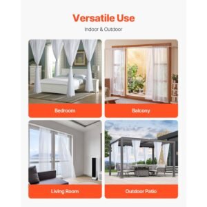 sheer curtains, 84 inches long, 2 panels set sheer white curtains, each 42" w x 84" l, dual rod pocket installation, 100% polyester window drapes for bedroom, living room, balcony, yard