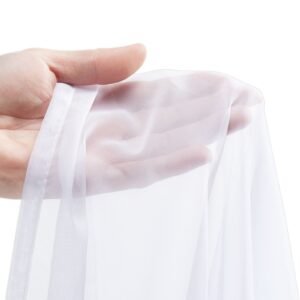 sheer curtains, 84 inches long, 2 panels set sheer white curtains, each 42" w x 84" l, dual rod pocket installation, 100% polyester window drapes for bedroom, living room, balcony, yard