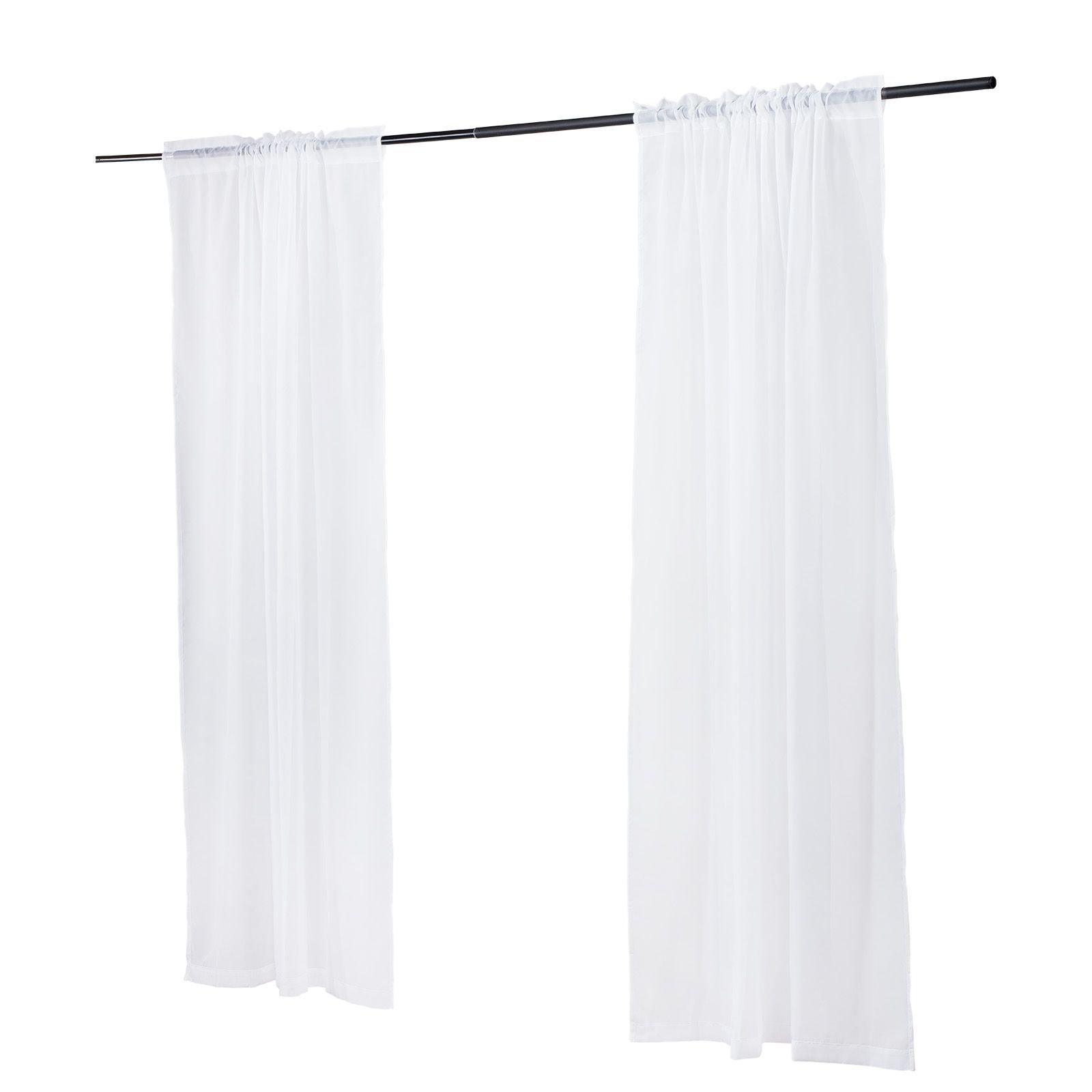 sheer curtains, 84 inches long, 2 panels set sheer white curtains, each 42" w x 84" l, dual rod pocket installation, 100% polyester window drapes for bedroom, living room, balcony, yard