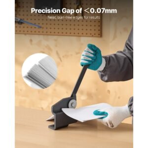 sheet metal shear, throatless rotary hand shear, 16 gauge mild steel sheet cutter with 0.06 in capacity, with solid construction, mounting type, for cutting steel, copper, rebar, and aluminum