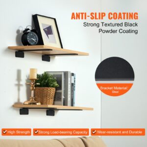 shelf bracket, 12'l x 4'w x 1.6'h 6 pcs, heavy duty floating shelf brackets, brackets for shelves, 5mm thick matte black l shelf bracket,steel shelving brackets with 160 lbs load capacity