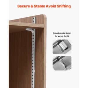 shelf clips, 40 pack, adjustable steel pilaster shelf clips support for metal, wood, glass shelves, compatible with wardrobes, cabinets, bookcases, shoe racks and display racks (silver)