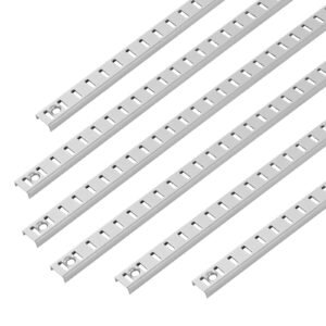 shelf pilaster, 36.3 inch 6 pack, adjustable shelf brackets steel mortise mount pilaster strip standards with 24 screws, suitable for wall shelving system cabinet closet organization
