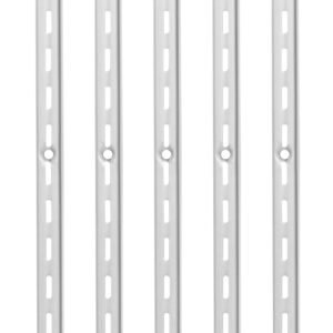 shelf pilaster, 39 inch 10 pack, upright wall shelving system, heavy duty support system single slot shelf rails, 40 screws included, suitable for cabinet closet organization storage, silver