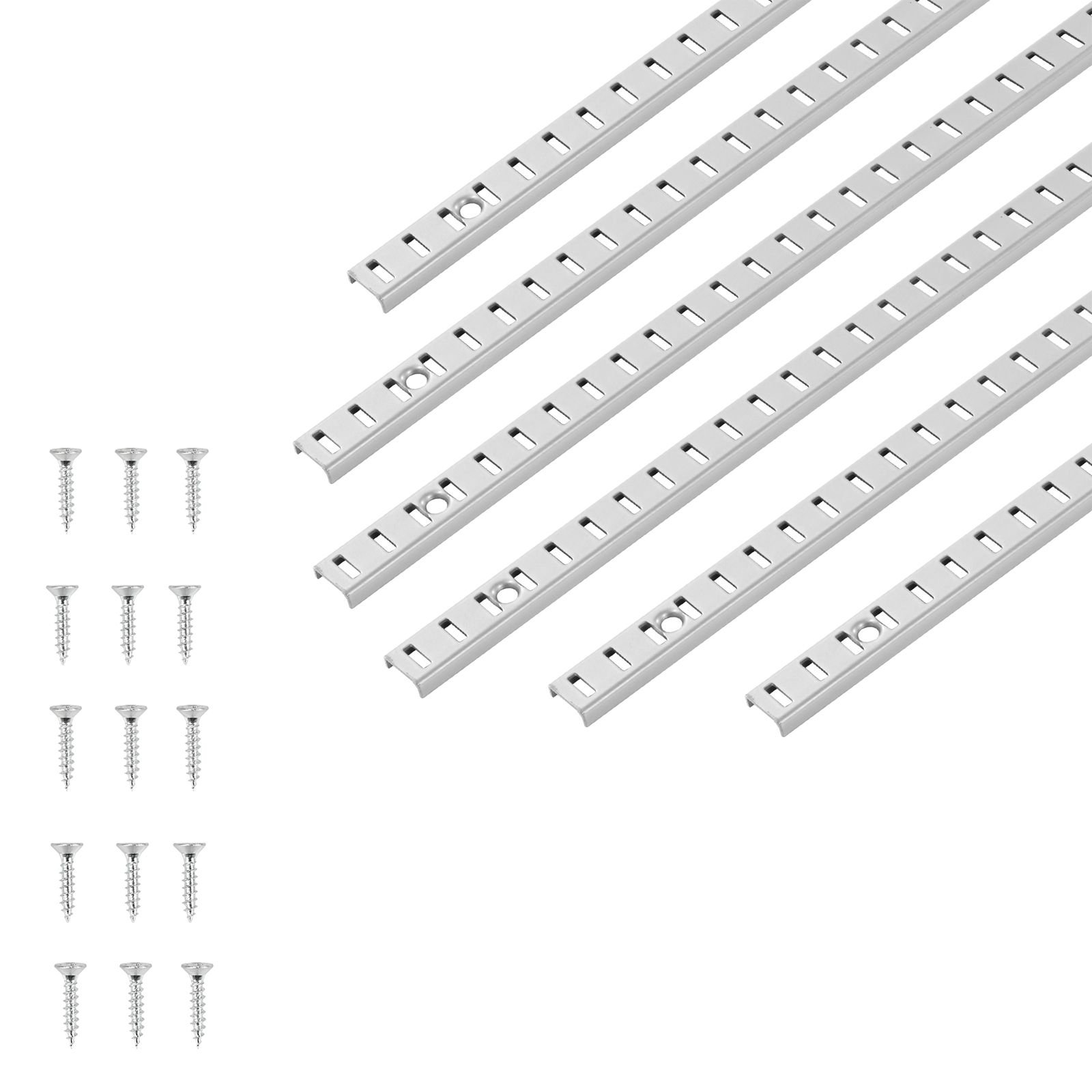 shelf pilaster, 72.7 inch 20 pack, adjustable shelf brackets steel mortise mount pilaster strip standards with 140 screws, suitable for wall shelving system cabinet closet organization