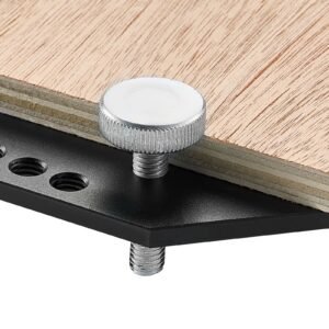 shelf pin jig and hinge jig two in one, aluminum alloy cabinet hardware hole drilling template with 1/4" and 3/16" drill bits, for cabinet doors bookshelves wardrobes woodworking and diy