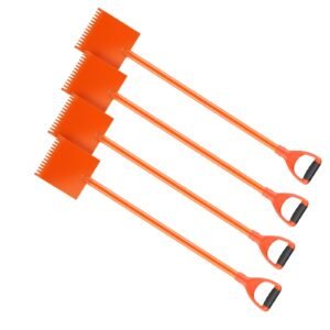 Shingle Shovel 4 Pack, D-Grip Handle Shingle Roof Ripper, High Hardness 45# Steel & Lightweight Easy Tearing Off Roofing & Nails Tool, ideal for Commercial and Residential Use,Orange